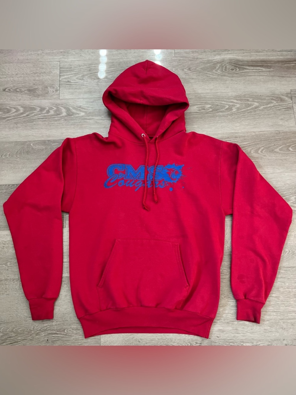 Red CMS Cougars Pullover Hoodie - Men's Hooded Sweatshirt